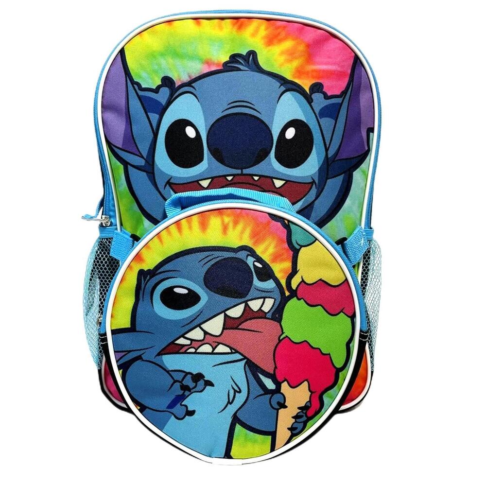 Disney Stitch 16" Backpack with Detachable Insulated Lunch Bag for Kids